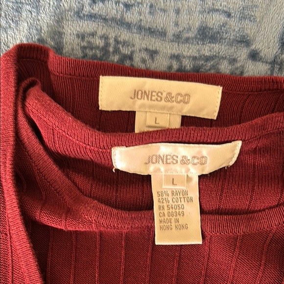 Crimson/Burgundy Sweater Twin Set - Picture 2 of 4